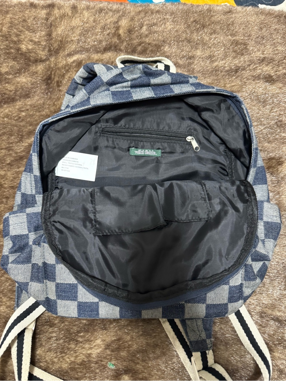 Blue Checkered Mini Backpack - Picture 5 of 5